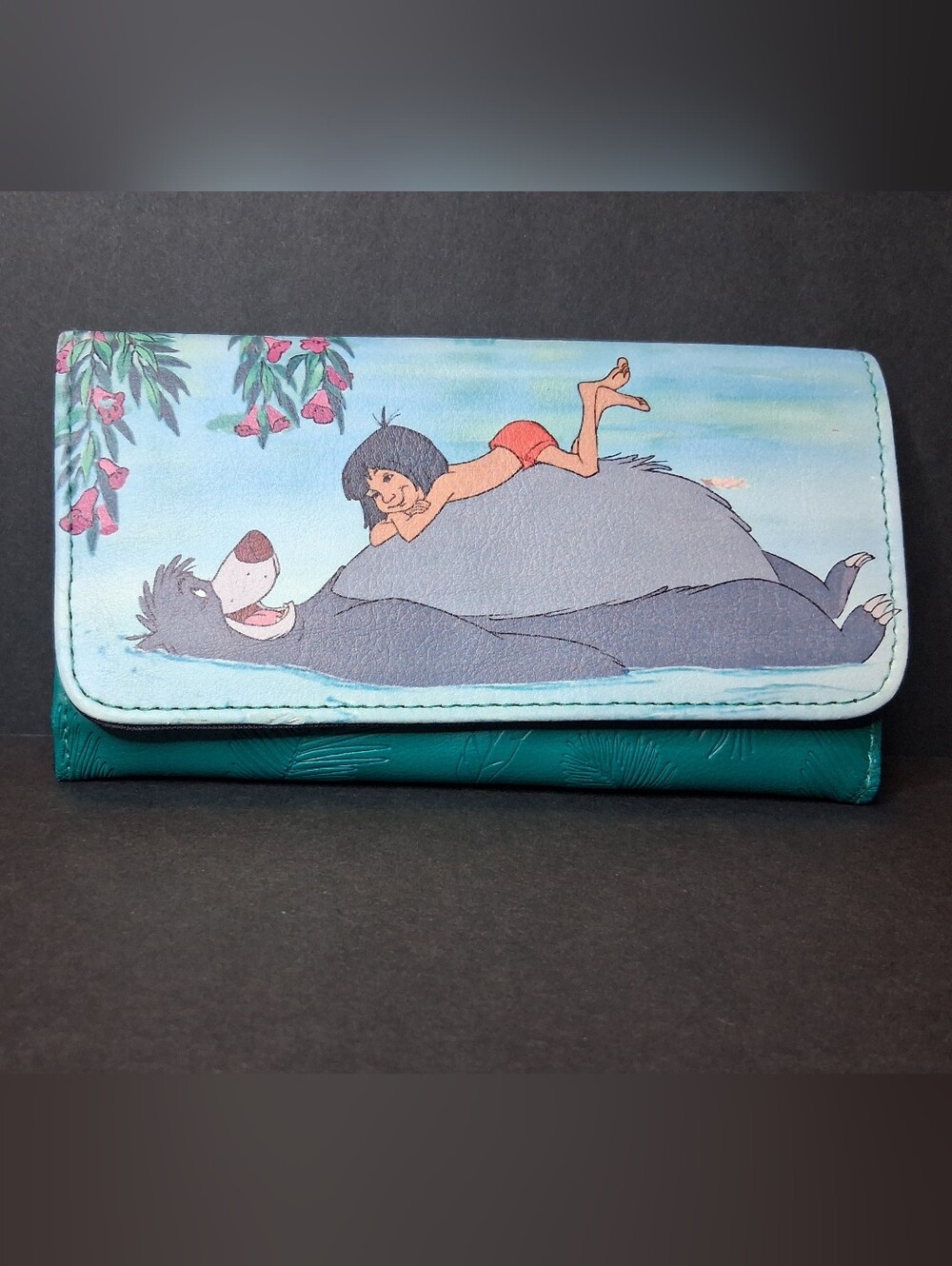 Disney The Jungle Book Wallet Baloo Mowgli Tri-fold Snap Closure Faux Leather